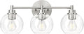 VONLUCE Bathroom Light Fixtures, 3-Light Vanity Light with Globe Glass Shades E26 Sockets, Bathroom Lights Over Mirror for Bedroom Hallway Living Room, Brushed Nickel Finish, ETL Certificated