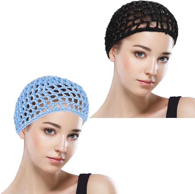 WLLHYF Wig Cap Thick Long Hair Caps Adjustable Net Mesh Braided Weaving Making Crochet Sew Weave Fishnet Grip Headband
