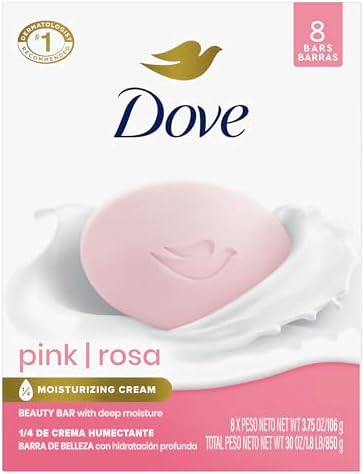 Dove Pink Rosa Beauty Bar Soap 8 Count, Cleanser, 3.75 oz I beauty bar by Dove