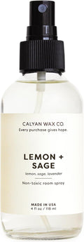 Calyan Wax Co. Lemon & Sage Room Spray - Non Toxic Air Freshener - Natural Room Deodorizer with Essential Oils - Air Freshener Spray for Home - 4 fl oz