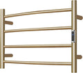 Towel Warmer Bathroom Wall Mounted Drying Rack Plug-in Electric Heated Towel Rack Stainless Steel Gold with Timer & Temperature Control 4 Bar