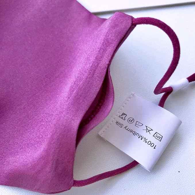 ROSEWARD 100% Mulberry Silk Face Mask for Women Men Reusable Adjustable with Filter Pocket