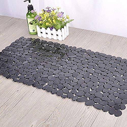 Pebble Bathtub Mat Non Slip 35" X 16" with Suction Cups,Black - Image 5