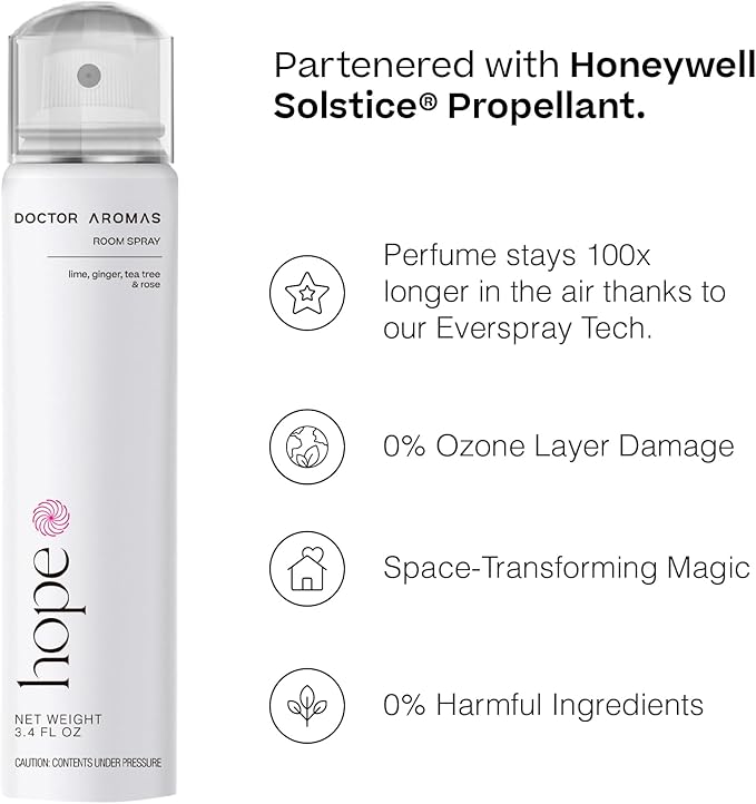 Doctor Aromas Home Perfume - Aromatherapy Room Spray - Elegant Scents to Freshen Home, Room, or Bathroom powered by Everspray Tech (Pack of 1, Hope)