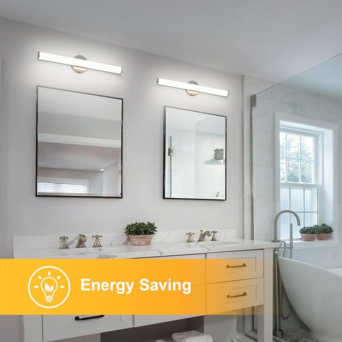 OOWOLF 31.5 Inch LED Bathroom Vanity Light, Brightness Adjustment Vanity Light Bar 30W 3000LM, Natural White 4000K Wall Lights Fixture Over Mirror, Modern Vanity Lighting for Bathroom/Dressing Room
