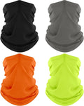 ROXUN 4 Pack Neck Gaiter, Cooling Breathable Face Mask UV Protection Scarf Hiking Bandana for Men/Women