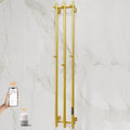 ENZE Smart Heated Towel Rack, Wall Mounted Electric Towel Warmer 220W for Bathroom, WiFi App Control, LED Touch Screen, Adjustable Temperature, 24H Timer, Vertical Model, IPX5, Plug-in/Hardwired, Gold