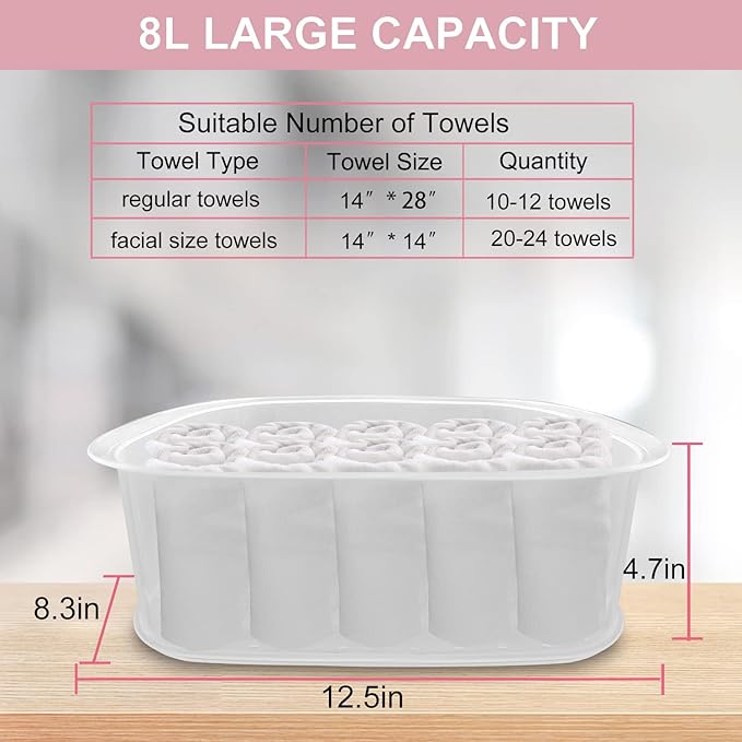Salon Señor Pink Towel Steamer with Quickly Heating in 5 Mins Auto Off Timer Spa Towel Steamer for Personal Use at Home