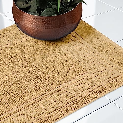 Superior Hotel & Spa Quality Bath Mat Set of 2, Made of Long-Staple Combed Cotton, Durable and Washable Bathroom Mat 2-Pack - Toast, 22" x 35" each - Image 6
