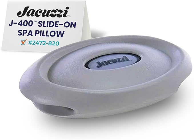 Jacuzzi J-400 Series Spa Pillow - Slide-On Hot Tub Headrest with Light Window for 2009–2019, Part #2472‑820, Replacement Spa Pillow, Head & Neck Support, Easy Slide-in Setup, Durable Comfort