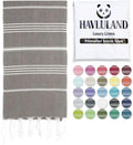 HAVLULAND Turkish Beach Towels, Oversized 40"x72" Turkish Bath Towel, Highly Absorbent Quick Dry Sand Free Beach Towels for Beach Pool Spa Gym Yoga Travel Camping Picnic Blanket - Brown