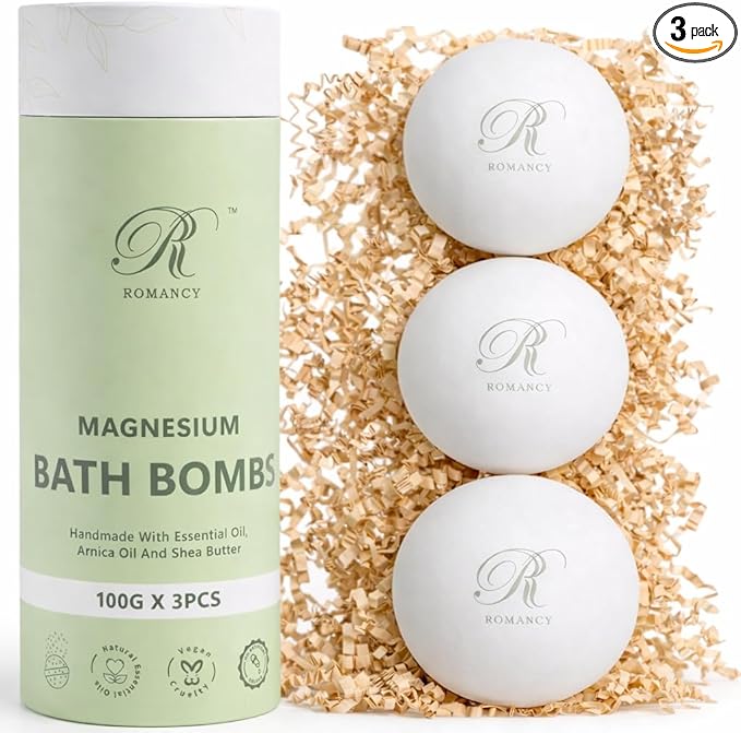 Magnesium Bath Bombs Gift Set – XL Epsom Salt Bath Bombs for Muscle Recovery, Stress Relief & Post-Workout Relaxation with Lavender & Arnica Spa Gift for Women & Men for Sore Muscles