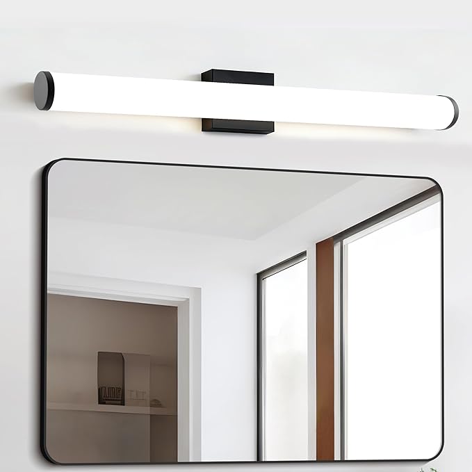 Bathroom Light Fixtures Over Mirror 22IN, 19W 5CCT Dimmable Modern Vanity Lights,Black Bar Vanity Light for Bathroom Mirror Restroom, Wall Light Fixtures Vanity Lighting