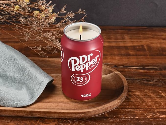 Doctor Pepper Candle - Smells Like the Real Soda - Cute Candles for Cool Gifts - Funny Candles for Any Occasion - Cute Things for Aesthetic Room Decor - Cool Candle for Cool Things