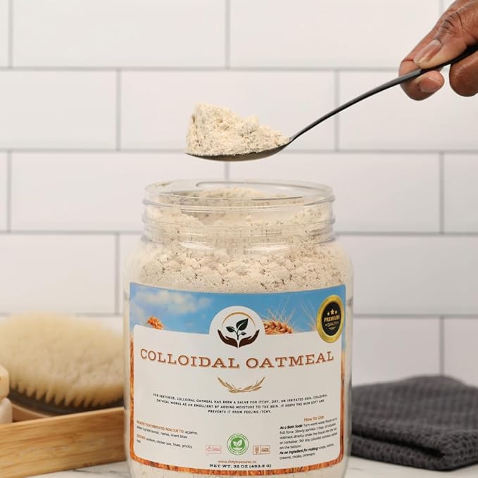 Dirty Treasures Colloidal Oatmeal Bath | Eczema & Itchy Skin Relief | Baby-Safe, 100% Natural, Fragrance-Free | 2 lb (32oz) (Pack of 2)