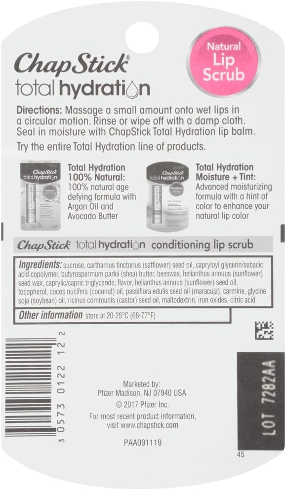 ChapStick Total Hydration Sugar Plum Flavor Conditioning Lip Scrub and Lip Exfoliator Jar - 0.27 Oz