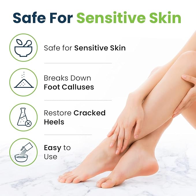 FOOT CURE Exfoliator & Callus Remover Pedicure Set – Care Kit Includes File for Dead Skin, Tea Tree Oil Soak Salts, Urea Cream 40 Percent Removal Gel Made in USA, 4 Piece