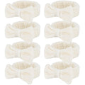 Ondder Spa Headband for Washing Face 8 Pack Beige Skincare Headbands for Women Girls Terry Cloth Cute Bow Head Bands