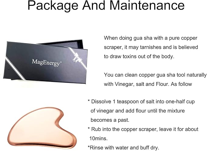 MagEnergy Gua Sha Tool Pure Copper Scraping Facial Massager Guasha Board for Neck and Face Special Gifts for Grandparents Parents Friends