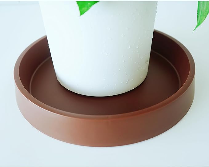 Plant Saucer Tray for Ceramic Plastic Pots, 20 inch Plant Saucers for Indoors, Pot Saucers Trays, Bird Bath Bowls, Flower Planter Water Drip Trays for Pots Base (20", Brown)