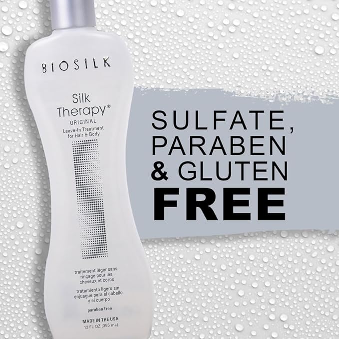 BioSilk Silk Therapy Original, Reconstructing Leave-In Hair Treatment, Adds Shine, Smooths & Prevents Split Ends, Sulfate-Free, Paraben-Free, Cruelty-Free, 12 Oz | Adding Shine, Sulfate Free, Paraben Free, Cruelty Free, 12 Oz