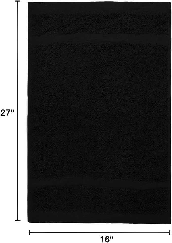 Avalon Towels Salon Towel - Black, Grey and White Hand Towels Bulk Pack of 24 - 100% Cotton Absorbent Spa, Facial & Gym Towel for Working Out - 16x27 Inches (Not Bleach Proof)