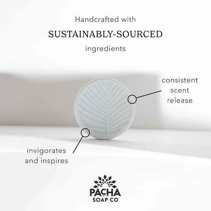 Pacha Soap Co. Shower Steamers – Breathe, Eucalyptus & Peppermint Scent, Essential Oil Aromatherapy Tablets for Relaxation & Self-Care, Handcrafted in the USA with Clean Ingredients, 3-Pack, 6 oz Each