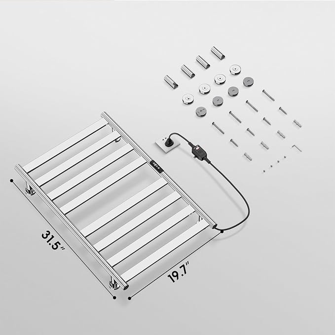 Towel Warmer,304 Stainless Steel Towel Warmer Rack for Bathroom -8 Bars Wall Mounted Towel Heater with Intelligent Touch Screen Timer, Hard Wired/Plug-in, Mirror Polished