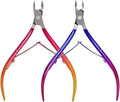 Cuticle Nippers Kit: Precision Nano-Coated Stainless Steel Cuticle Trimmer Remover for Fingernails and Toenails, Cutter for Manicure Pedicure, Nail Clippers Tools for Women (Red+ Blue 2PCS)