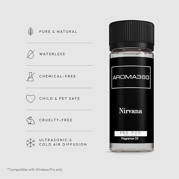 Aroma360 - Nirvana Pro Pod 50ML Fragrance Oil Blend - Hotel Inspired for Luxury Essential Oil Diffusers - Lemon, Jasmine, Ginger, and Sandalwood