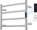 Electric Towel Rack with Voice Control for Alexa & Google Home,TUYA - Wall-Mounted Bathroom Heating Towel Warmer,Plug-in,Stainless Steel Material,16.54x23.62x5.51 in,Brushed，4 Bars