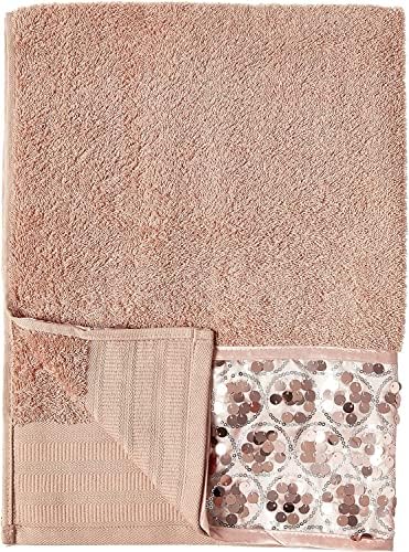 Zahari Home Sinatra Modern Bathroom Towel Set 3 Piece Towel Blush Bath Towel, Hand Towel and Wash Towel Luxury Contemporary Bling Blush Bath Towel Sets Soft Plush and Highly Absorbent - Image 4