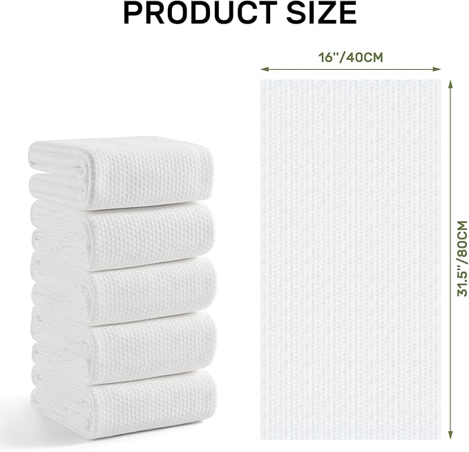 Disposable Hair Drying Towels, 50 Count Super Absorbent Large Luxury, Salon & Spa Camping Trips for Hair, Face, Body Use（16" x 31.5"）