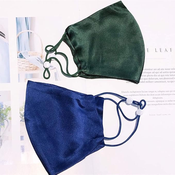 ROSEWARD 100% Mulberry Silk Face Mask for Women Men Reusable Adjustable with Filter Pocket