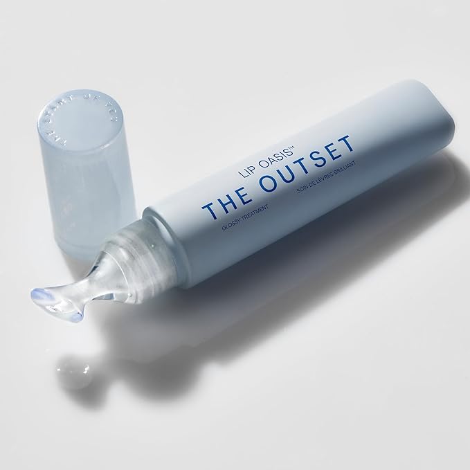 The Outset Lip Oasis Hydrating Lip Balm, Glossy Moisturizing Lip Treatment for Dry, Sensitive Lips, Clean, Vegan & Gluten-Free, Clear, 0.3 oz