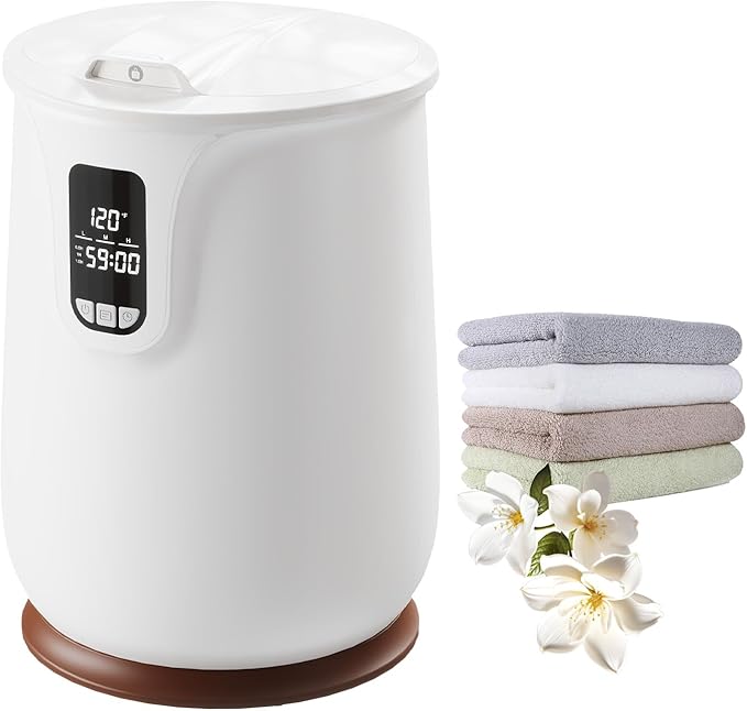 GarveeLife 20L Flip-Top Towel Warmer - Adjustable Temperature with Timer, LED Display & Auto Shut-Off for Bathroom, Quickly Warms Towels & Bathrobes Evenly