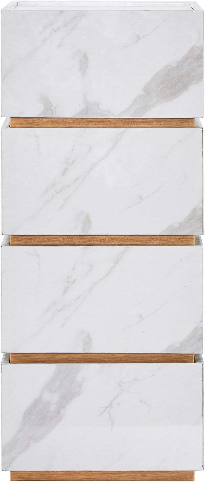 BarberPub Marble Patterned Salon SPA Cabinet, Storage Barber Organizer with 4 Drawers, Multi-Functional Large-Capacity Station for Home & Office 2037 (White)