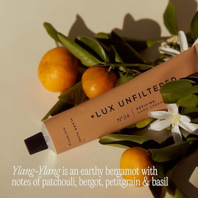 '+ Lux Unfiltered N°24 Fountain of Youth Age Defying Hand Cream for Women & Men - Moisturizing Hand Cream for Dry Cracked Hands - Lightweight & Fast-Absorbing - Vegan & Cruelty Free - Ylang Ylang