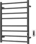 Heated Towel Racks for Bathroom, Wall Mounted Electric Towel Warmer Racks with Timer & Temperature Control, Stainless Steel Towel Heater for Bathroom (Round-Gunmetal Grey, 8 Bars)