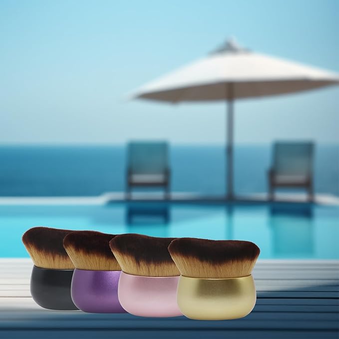 Blend & Blur Extra Large Body Makeup Brush for Self Tanner,Leg Makeup & Bronzer Self Tan Applicator, Powder, Foundation, Blusher, Bronzer，Massager for Face Gift box (Gold)