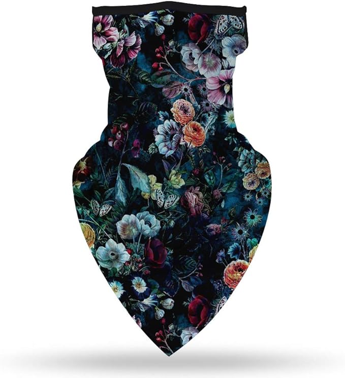 YAYOUREL Neck Gaiter Face Mask Bandanas for Men Women UV Face Scarf Cover Ear Loop Hole Facemask for Fishing Running Cycling