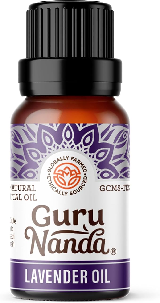 GuruNanda Lavender Essential Oil - 100% Pure, Natural and Undiluted Oil for Massage & DIY Recipes- Premium Diffuser Oil for Aromatherapy (Pack of 1-0.5 Fl Oz)