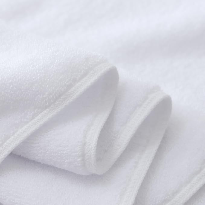 27x55 Bath Towels Set 100 Percent Cotton 650GSM Luxury Super Soft Absorbent Bathroom Towels (White,Pack of 6)