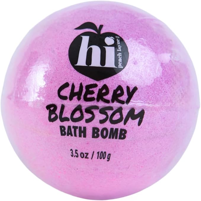 Hi Peach Layne Cherry Blossom Bath Bombs 12-Pack (3.5 oz Each) – Vegan, Clean Beauty Spa Gifts for Mom, Mothers Day Gifts for Women