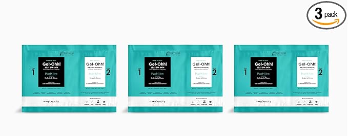 AvryBeauty Gel-Ohh Jelly Spa Bath 3 Pack, Pearl Glow, Clean Scented, Aloe Infused, Jelly Pedicure, Salon Services, Pedicure, Salon Pedi, Relaxation, Heat & Aroma Therapy, Foot Care