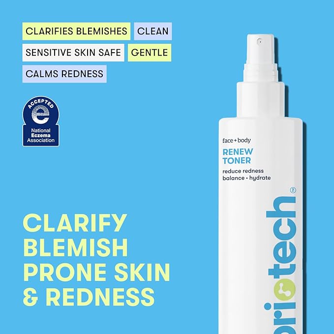 BRIOTECH Renew Toner, Hypochlorous Acid Spray, Minimize Appearance of Blemishes, Soothing Facial Mist for Sensitive Skin, Calm Redness & Bumps, Vegan, 4 fl oz (2 Pack)