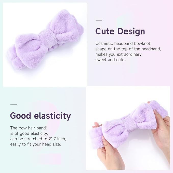 WSYUB Spa Headband, 8Pcs Makeup headband,Headband for Washing Face, Shower Skin Care Fluffy Stocking Stuffer for Woman Girl Teens Slumber Party Supplies