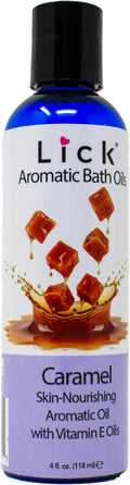 Lick Caramel Aromatic Bath Oil - Dessert Aromas Collection - Lightweight Soaking Oils for Relaxation, 4 oz