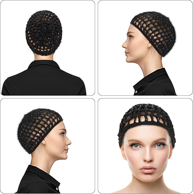 WLLHYF Wig Cap Thick Long Hair Caps Adjustable Net Mesh Braided Weaving Making Crochet Sew Weave Fishnet Grip Headband