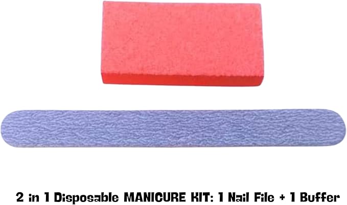Disposable Nail Care Kit Set, 4-in-1 Pedicure Kit with Pumice Sponge and 2-in-1 Manicure Kit with Buffer for Nail Salon or Home Use - Travel Friendly – Colors May Vary